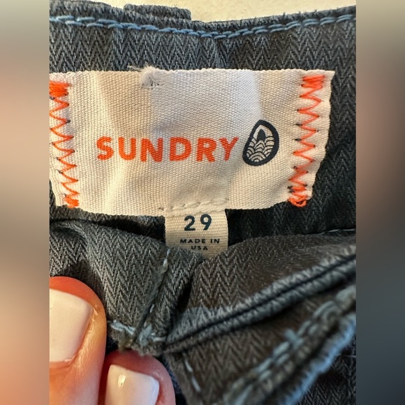SUNDRY 29 Camo Pocket Pant Mineral Wash Blue MADE USA 🇺🇸 BUTTON FLY Cotton CLEAN - Picture 11 of 13